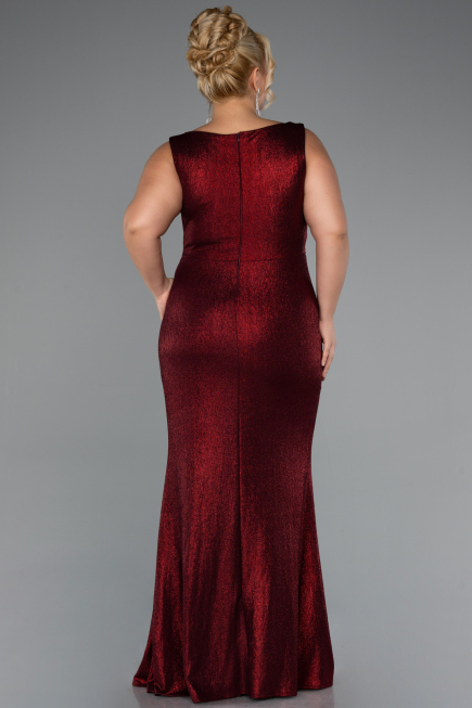 Robe de Soirée Grande Taille Longue Rouge Bordeaux ABU5231