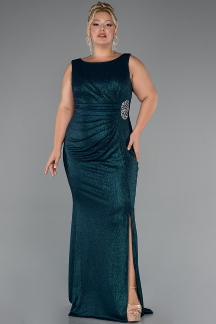 Robe de Soirée Grande Taille Longue Émeraude ABU5231