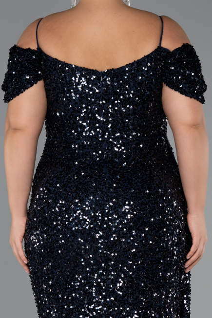Robe De Soirée Grande Taille Longue Bleu Marine ABU5232