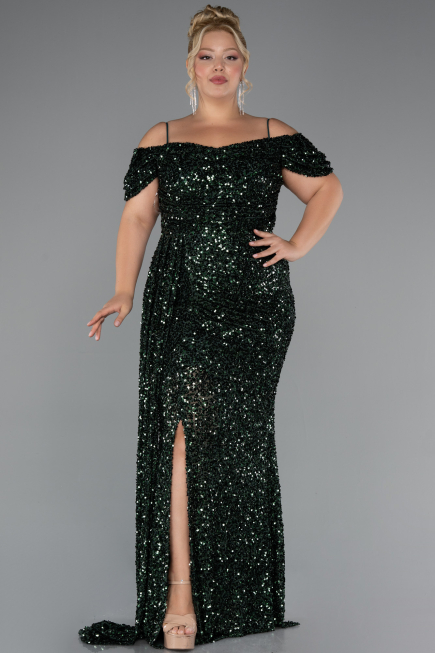Robe De Soirée Grande Taille Longue Émeraude ABU5232