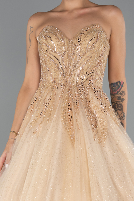 Robe Haute Couture Longue Or ABU5343