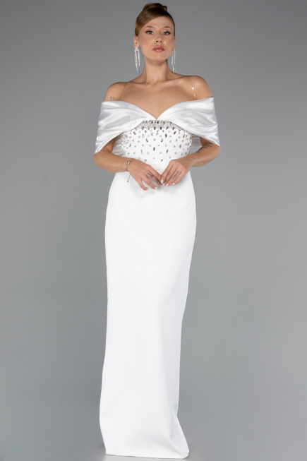 Robe de Soirée Longue Blanc ABU5352