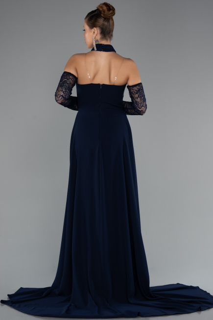 Robe de Soirée Longue Bleu Marine ABU5355