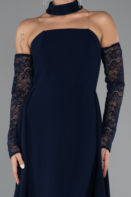 Robe de Soirée Longue Bleu Marine ABU5355