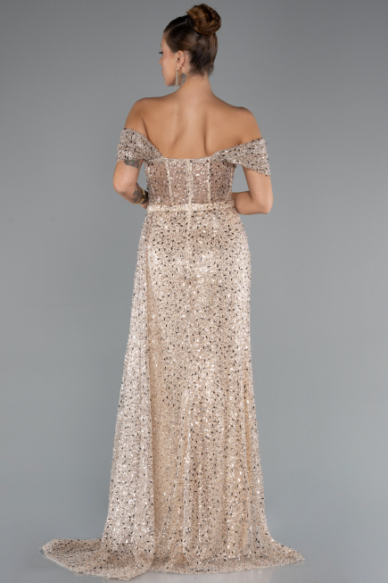 Robe de Soirée Longue Or ABU5338