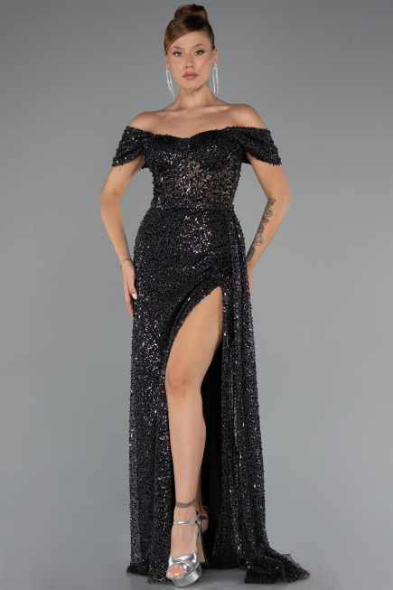 Robe de Soirée Longue Noir ABU5338