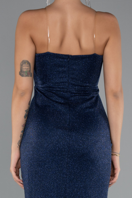 Robe de Soirée Longue Bleu Marine ABU5339