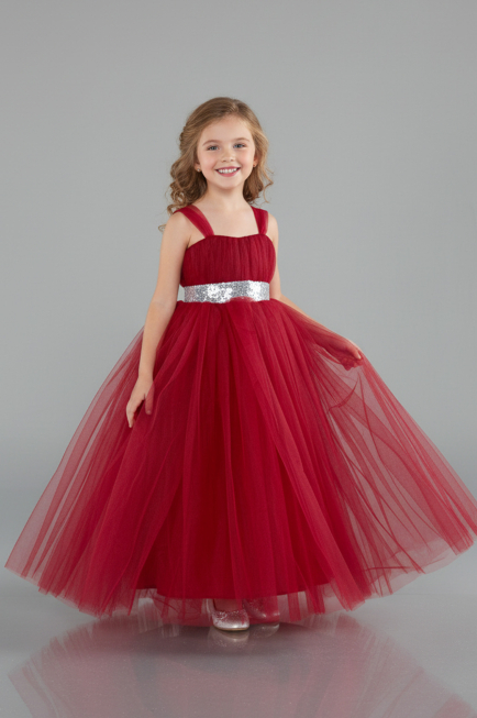 Robe De Soirée Enfants Longue Rouge Bordeaux ABU3031