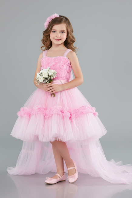 Robe de Soirée Enfants Devant Court Dos Long Poudre ABO115