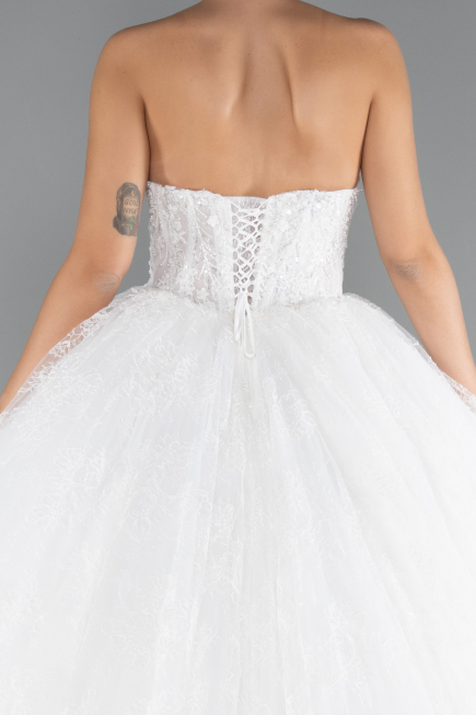 Robes de Mariage Longue Dantelle Blanc ABG163