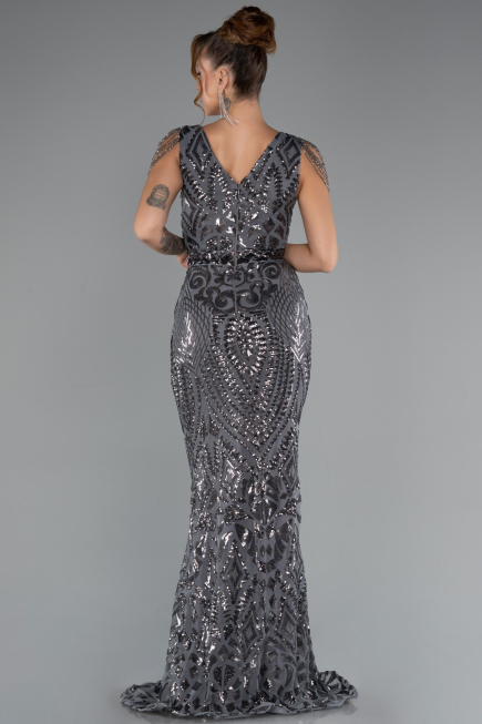 Robe Queue de Poisson Longue Squameuse Anthracite ABU3842