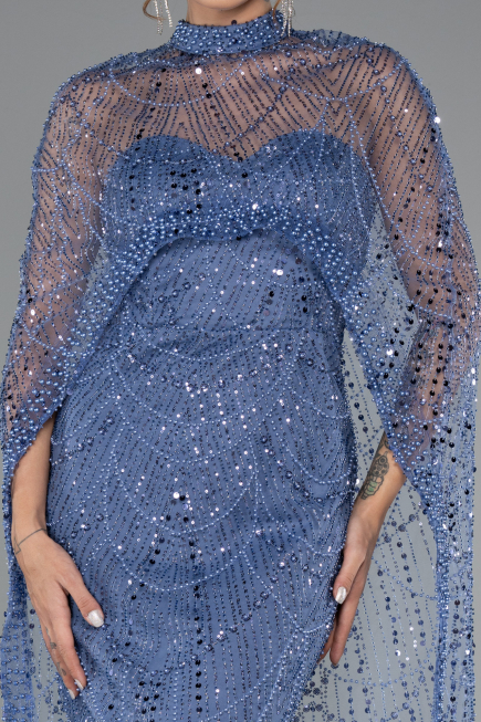 Robe de Soirée Longue Bleu ABU4517