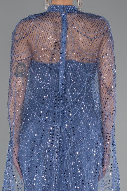 Robe de Soirée Longue Bleu ABU4517