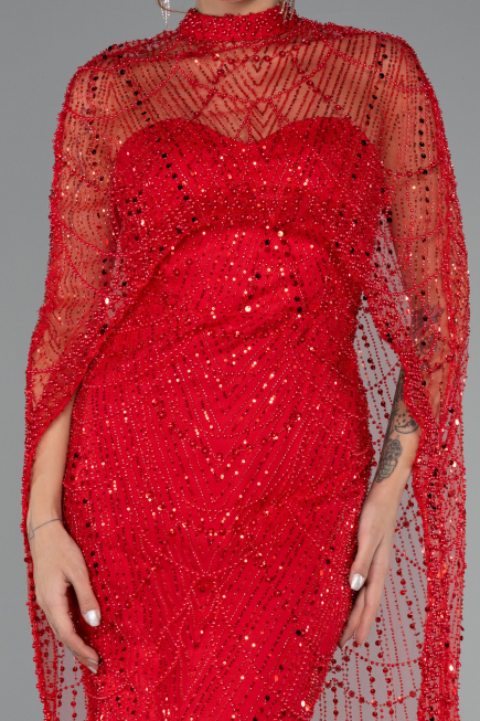 Robe De Soirée Longue Rouge ABU4517