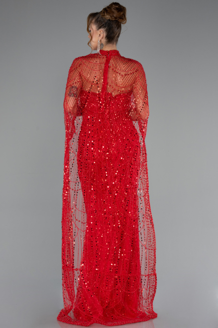 Robe De Soirée Longue Rouge ABU4517