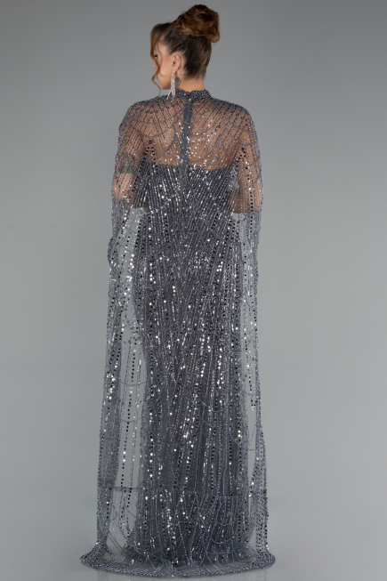 Robe De Soirée Longue Anthracite ABU4517