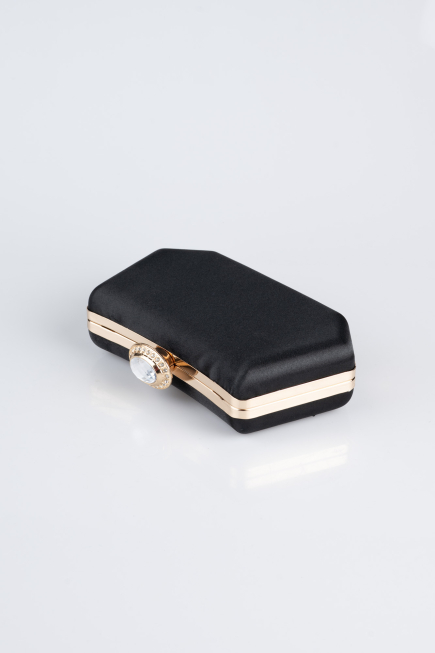 Sac de Soirée Luxe Satin Noir-Or SH812