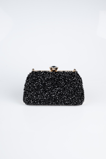 Sac de Soirée Luxe Plâtre Noir-Or SH849