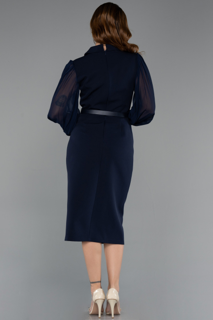 Robe de Cérémonie Midi Bleu Marine ABK2462