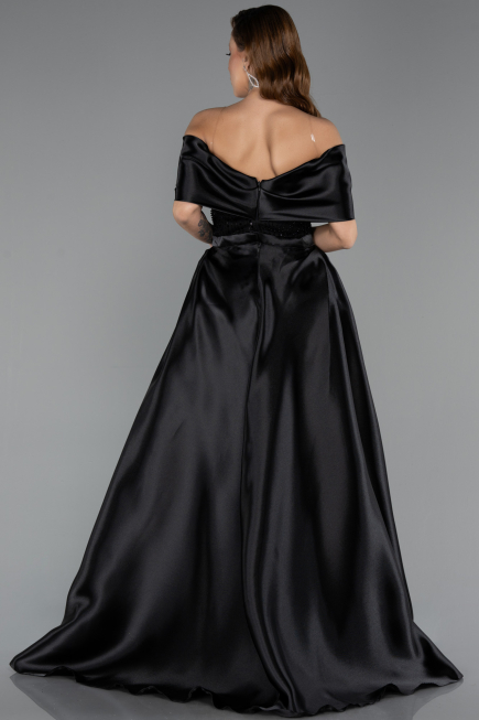 Robe de Soirée Longue Perlé Noir ABU5400