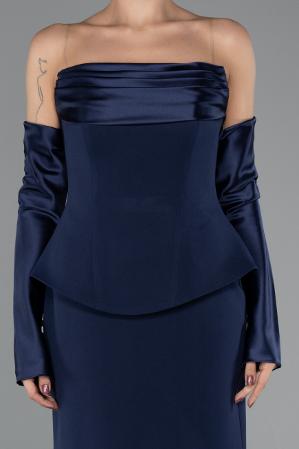 Robe Queue de Poisson Longue Bleu Marine ABU5421