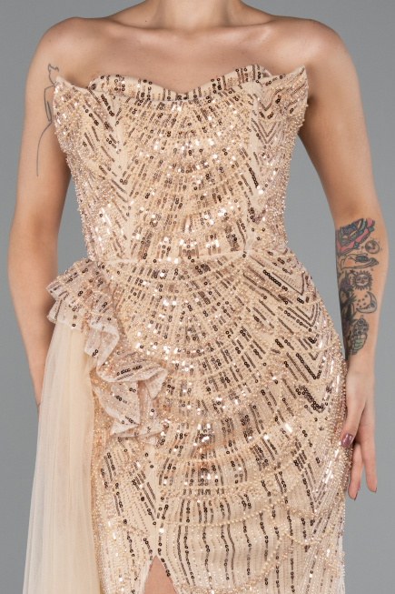 Robe de Soirée Longue Or ABU5425