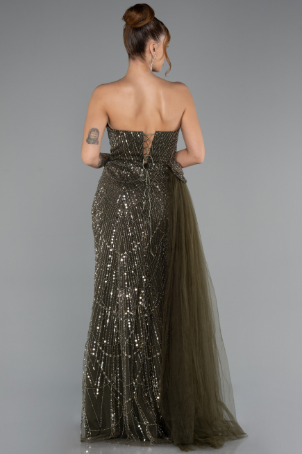 Robe de Soirée Longue Kaki ABU5425