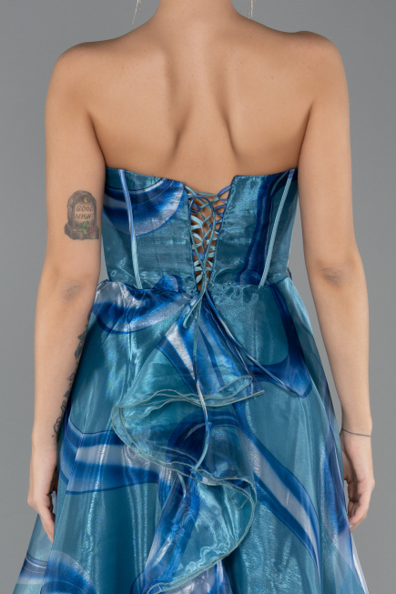 Robe de Soirée Longue Vert Pétrole ABU5441