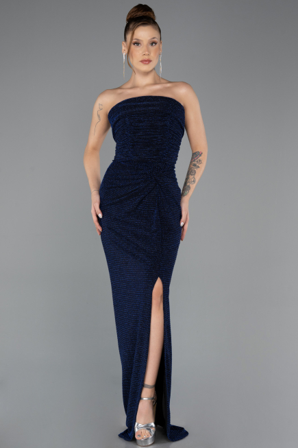 Robe de Soirée Longue Bleu Marine ABU5445