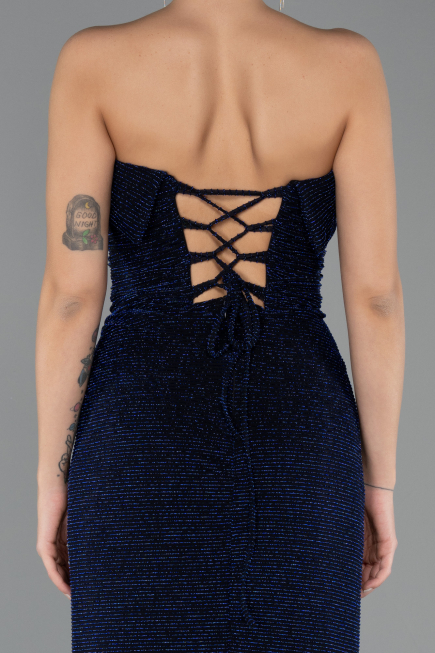 Robe de Soirée Longue Bleu Marine ABU5445