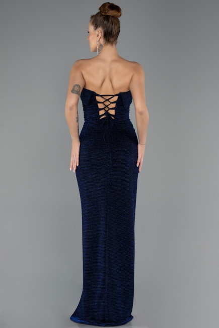 Robe de Soirée Longue Bleu Marine ABU5445