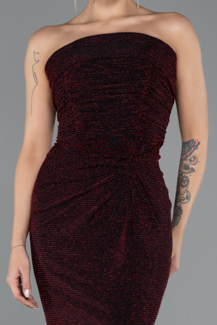 Robe de Soirée Longue Rouge Bordeaux ABU5445