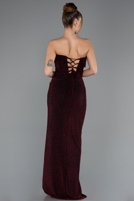 Robe de Soirée Longue Rouge Bordeaux ABU5445