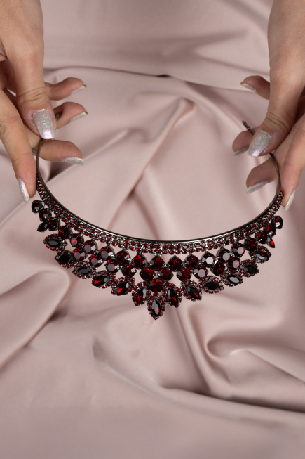Accessoire de Cheveux Rouge Bordeaux UK983