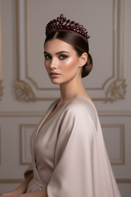 Accessoire de Cheveux Rouge Bordeaux UK983