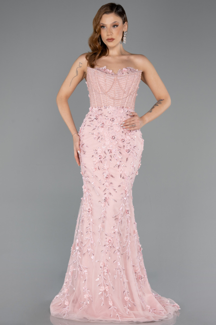 Robe de Fiançailles Design Personnalisé Longue Poudre ABU5458
