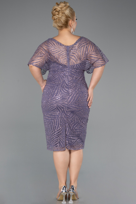 Robe De Invitation Grande Taille Midi Lavande ABK2372