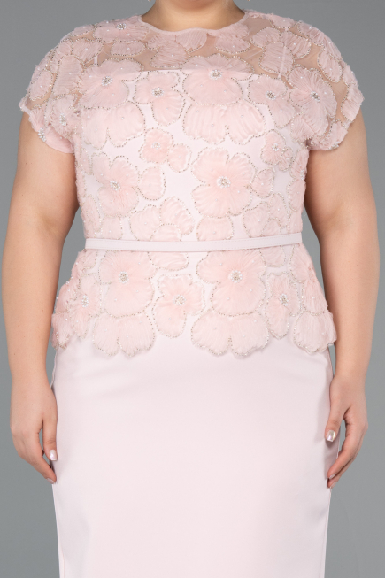 Robes de Mariée Taille Plus Midi Dantelle Poudre ABK2448