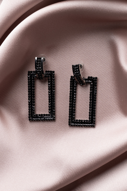 Boucle d'Oreille Noir UK925