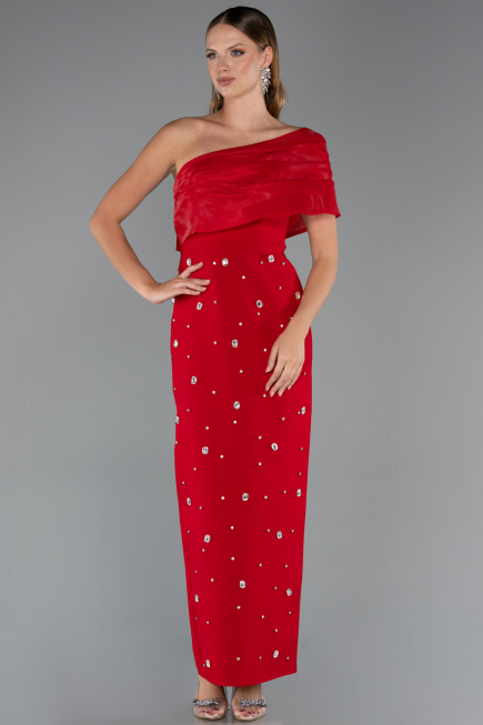 Robe de Cérémonie Midi Rouge ABK2337