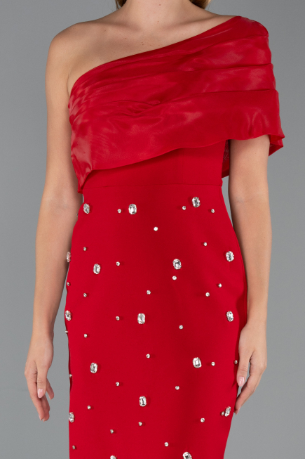 Robe de Cérémonie Midi Rouge ABK2337