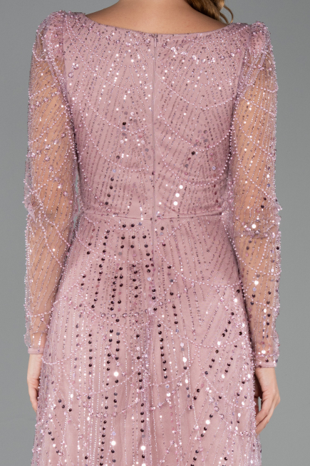 Robe de Cérémonie Midi Perlé Poudre ABK2469
