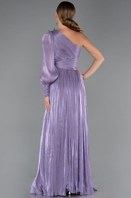 Robe de Soirée Longue Mousseline Lavande ABU5489