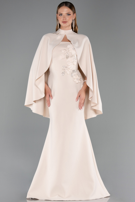 Robe Queue de Poisson Longue Beige ABU5485