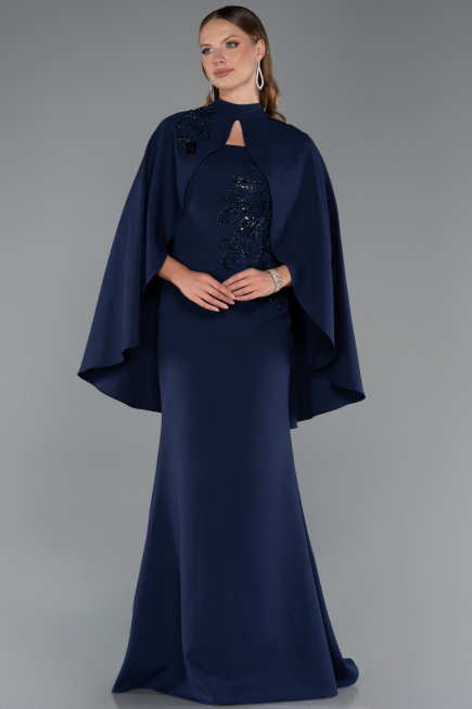 Robe Queue de Poisson Longue Bleu Marine ABU5485