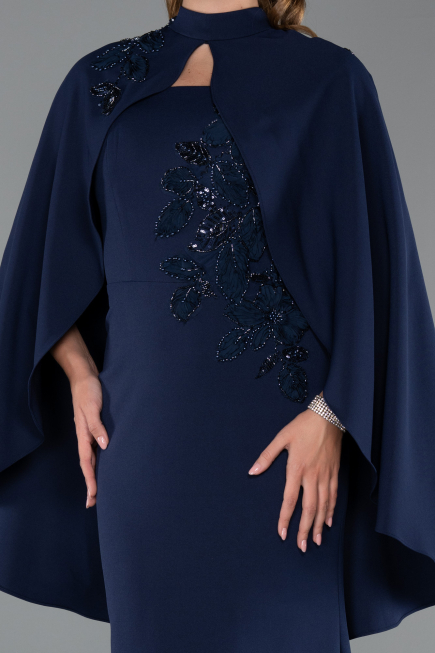 Robe Queue de Poisson Longue Bleu Marine ABU5485