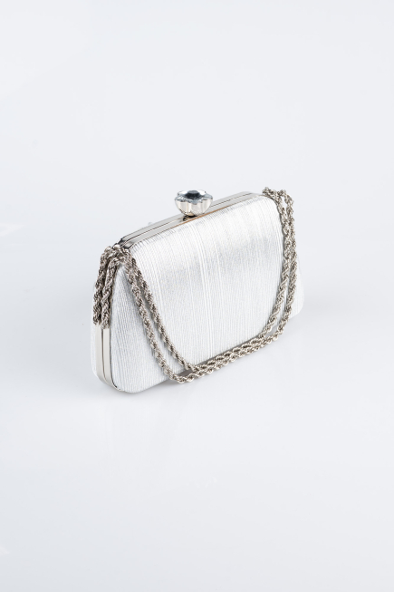 Sac de Soirée Luxe Coupe Au Laser Argent SH860