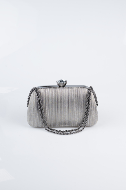 Sac de Soirée Luxe Coupe Au Laser Platine SH860