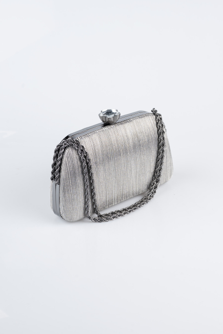 Sac de Soirée Luxe Coupe Au Laser Platine SH860