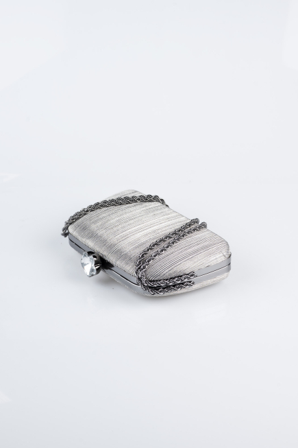 Sac de Soirée Luxe Coupe Au Laser Platine SH860